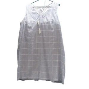Julia Jordan Plaid Checkers Midi Halter Dress Lined Blue White Size 16W